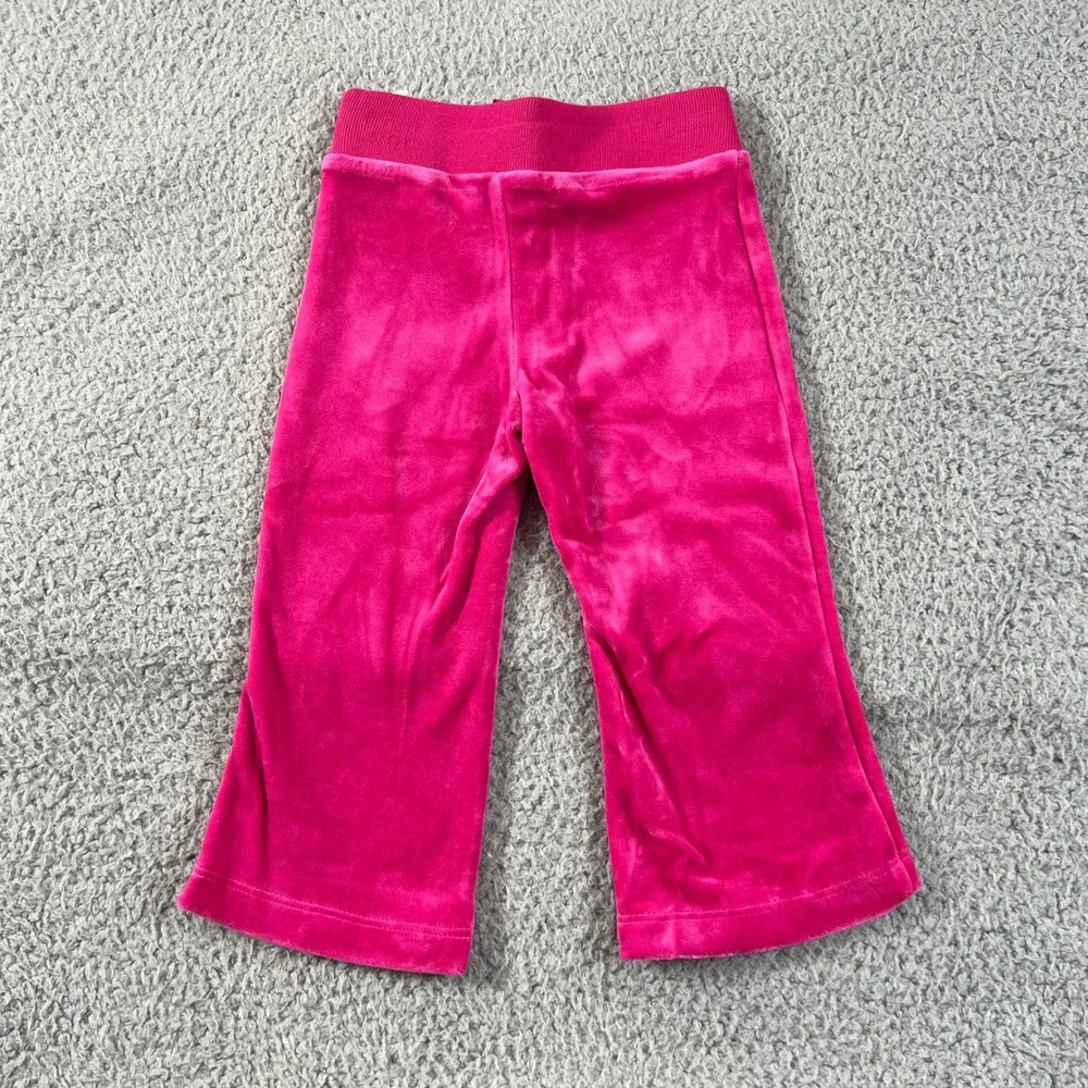 Ralph Lauren Tracksuit Girls 18M Pink Velour Zip Hoodie and Pants Set Vintage